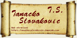 Tanacko Slovaković vizit kartica